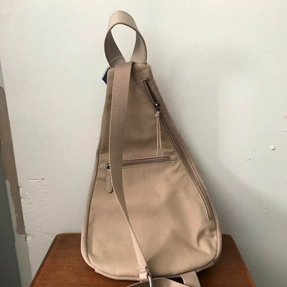 NEW The Sak Geo Sling Beige Sand Suede Adjustable Convertible Backpack Purse - Picture 4 of 9